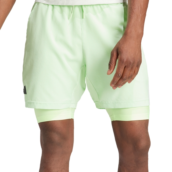 Men's Tennis Shorts adidas HEAT.RDY 2 in 1 7in Shorts  Semi Green Spark IL7380