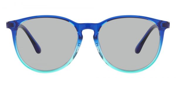 Maple Oversized Round Prescription Glasses - Blue