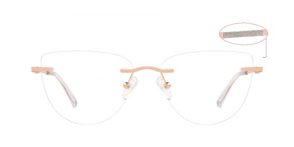 Maylene Rimless Prescription Glasses - Rose Gold