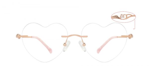 Cupid Rimless Prescription Glasses - Rose Gold