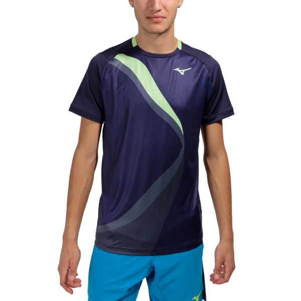 Men's Tennis Shirts Mizuno Release Shadow Graphic TShirt  Evening Blue 62GAA50111