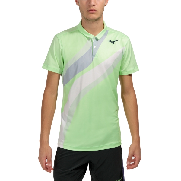 Men's Tennis Polo Mizuno Release Shadow Polo  Techno Green 62GAA50234