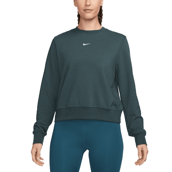 Women's Tennis Shirts and Hoodies Nike DriFIT One Crew Hoodie  Deep Jungle/White FB5125328