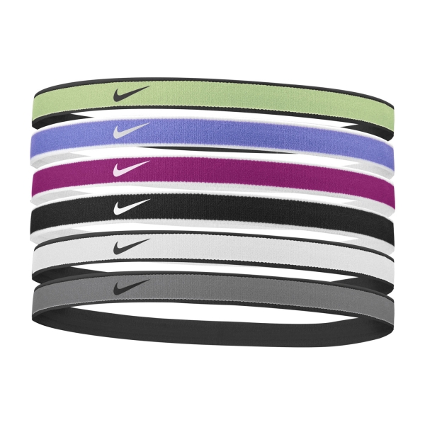 Tennis Headbands Nike Jacquard 2.0 x 6 Mini Hairbands  Light Lemon Twist/Polar/White N.100.2021.704.OS